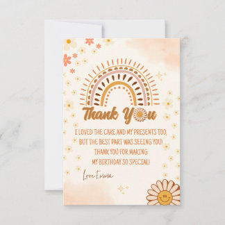 Groovy hippie Bright & Stijlvolle verjaardag Bedan Bedankkaart