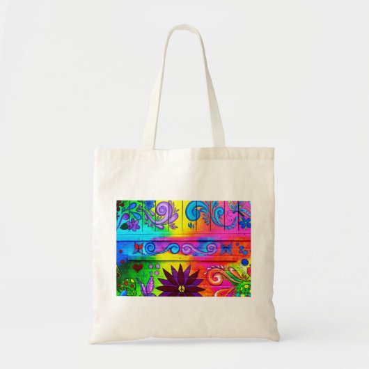 groovy hippie canvas tas (Voorkant)