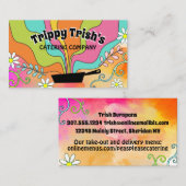 Groovy hippie chef catering kookskillet visitekaartje (Voorkant / Achterkant)