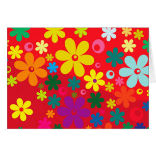 Groovy Hippie Colorful Flowers Love Peace Patroon