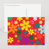 Groovy Hippie Colorful Flowers Love Peace Patroon Briefkaart (Voorkant / Achterkant)
