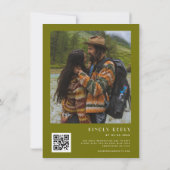 Groovy Hippie Floral Boho Arch QR Code Bruiloft Kaart (Achterkant)