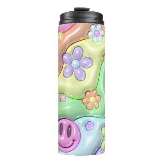 Groovy Hippie Flower Power Thermal Tumbler Thermosbeker (Voorkant)