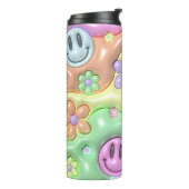 Groovy Hippie Flower Power Thermal Tumbler Thermosbeker (Gedraaid links)