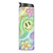 Groovy Hippie Flower Power Thermal Tumbler Thermosbeker (Geroteerd rechts)