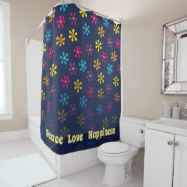 Groovy Hippie Flower Shower blauw vervagen Douchegordijn