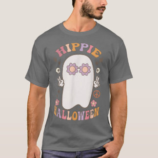 Groovy Hippie Halloween Vibes Costume Retro Ghost T-shirt