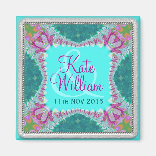 Groovy Hippie Happy Save the Date Magnet (Voorkant)