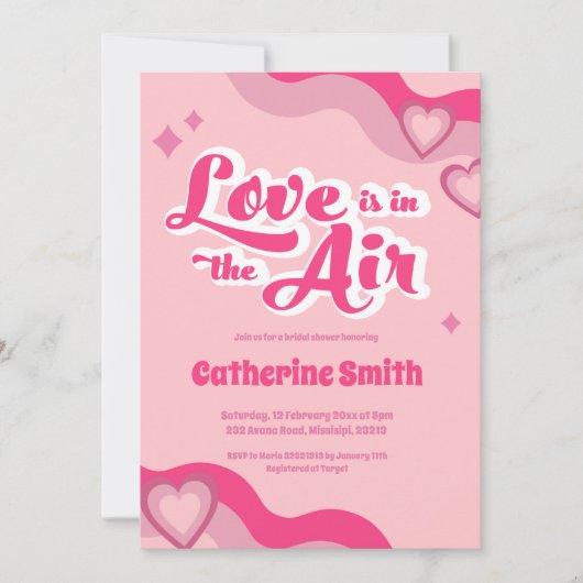 Groovy Hippie Heart Bridal Shower Kaart (Voorkant)