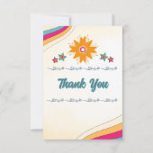 Groovy hippie Heldere & Stijlvolle verjaardag Bedankkaart (Achterkant)