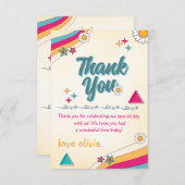 Groovy hippie Heldere & Stijlvolle verjaardag Bedankkaart (Voorkant / Achterkant)