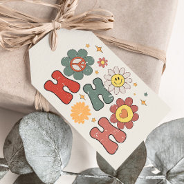 Groovy Hippie Ho Ho Ho Kerstvakantie Cadeaulabel
