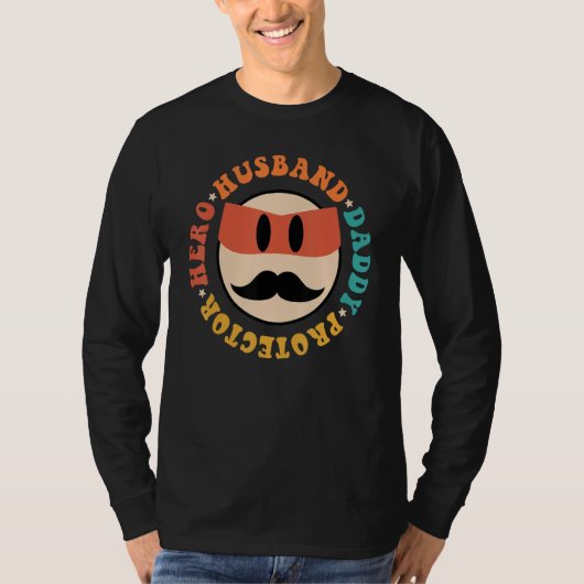 Groovy Hippie Husband Daddy Protector Hero Dad Fat T-shirt (Voorkant)