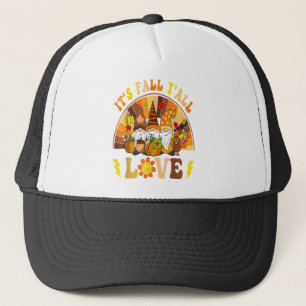 Groovy Hippie It's Fall Y'all Gnomes Pumpkin Autum Trucker Pet