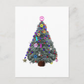 Groovy Hippie Kerstboom Feestdagenkaart (Voorkant)