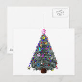 Groovy Hippie Kerstboom Feestdagenkaart (Voorkant / Achterkant)