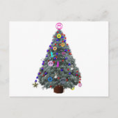 Groovy Hippie Kerstboom Feestdagenkaart (Voorkant)