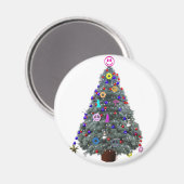 Groovy Hippie Kerstboom Magneet (Voorkant / Achterkant)