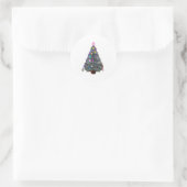 Groovy Hippie Kerstboom Ronde Sticker (Tas)