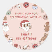 Groovy Hippie Kerstmis Kerstman Verjaardagsfeest Ronde Sticker (Voorkant)