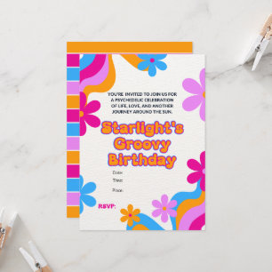 Groovy Hippie Liefde Vrede en Liefde Feest Kaart