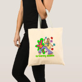 Groovy Hippie mama Psychedelic bloemen Tote Bag (Voorkant (product))