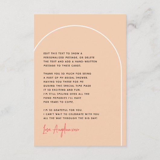 Groovy Hippie Modern Arch Brunch Vrijgezellenfeest Bedankkaart (Achterkant)