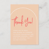 Groovy Hippie Moderne Boog Bruidsontbijt Bruiloft Bedankkaart (Voorkant)