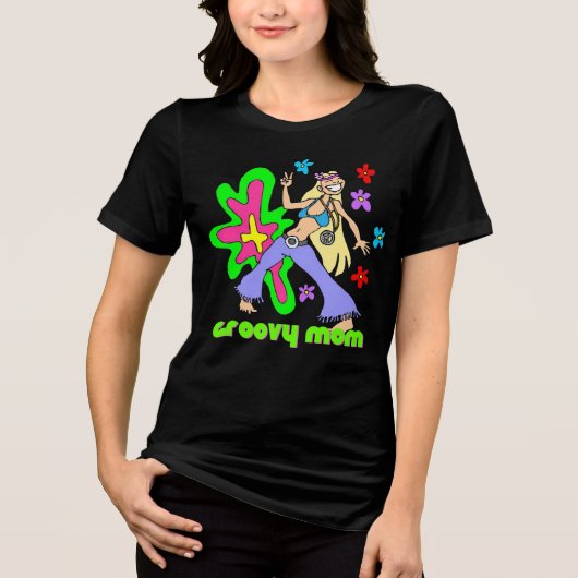 Groovy Hippie Moeder T-Shirt (Voorkant)