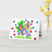 Groovy Hippie Moederdag Kaart (Gele Bloem)