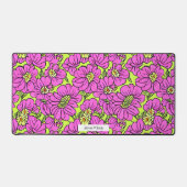Groovy Hippie Neon roze & geel bloemmotief Bureaumat (Voorkant)