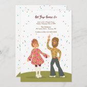 Groovy hippie paar uitnodiging (Voorkant / Achterkant)