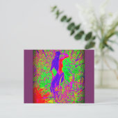 groovy hippie paarse mermaid briefkaart (Staand voorkant)