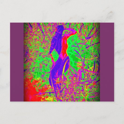 groovy hippie paarse mermaid briefkaart (Voorkant)