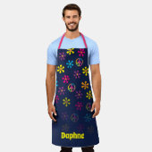 Groovy Hippie Peace and Flower Shower Custom Name Schort (Gedragen)