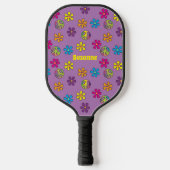 Groovy Hippie Peace and Flower Shower Pickleball Paddle (Voorkant)
