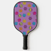 Groovy Hippie Peace and Flower Shower Pickleball Paddle (Achterkant)