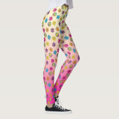 Groovy Hippie Peace and Flower Shower roze vervage Leggings (Rechts)