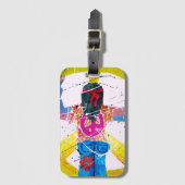 Groovy Hippie Peace Sign Bagagelabel (Voorkant (verticaal))