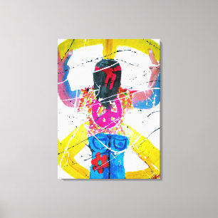 Groovy Hippie Peace Sign Canvas Afdruk