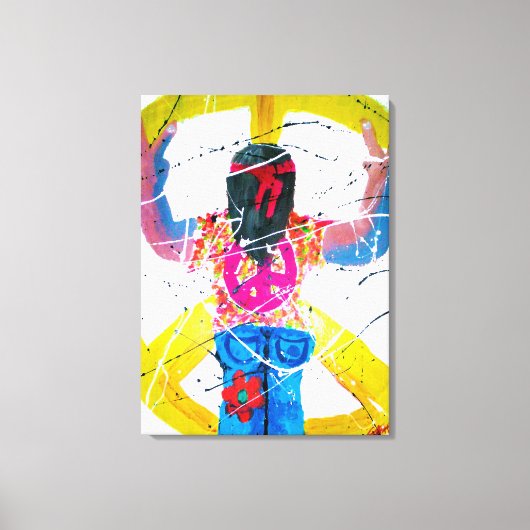 Groovy Hippie Peace Sign Canvas Afdruk (Voorkant)