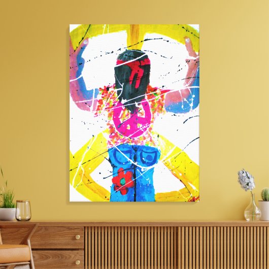 Groovy Hippie Peace Sign Canvas Afdruk (Insitu (Woonkamer))