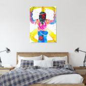 Groovy Hippie Peace Sign Canvas Afdruk (Insitu (Slaapkamer))