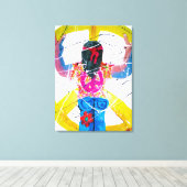 Groovy Hippie Peace Sign Canvas Afdruk (Insitu (Houten vloer))