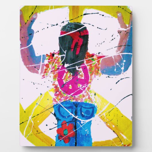 Groovy Hippie Peace Sign Fotoplaat (Voorkant)