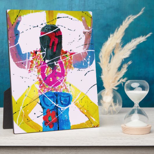 Groovy Hippie Peace Sign Fotoplaat (Zijkant)