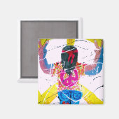 Groovy Hippie Peace Sign Magneet (Voorkant / Achterkant)