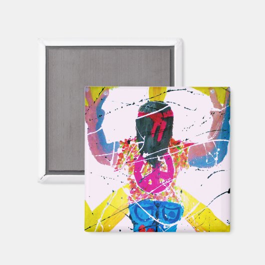 Groovy Hippie Peace Sign Magneet (Voorkant / Achterkant)