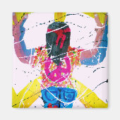 Groovy Hippie Peace Sign Magneet (Voorkant)