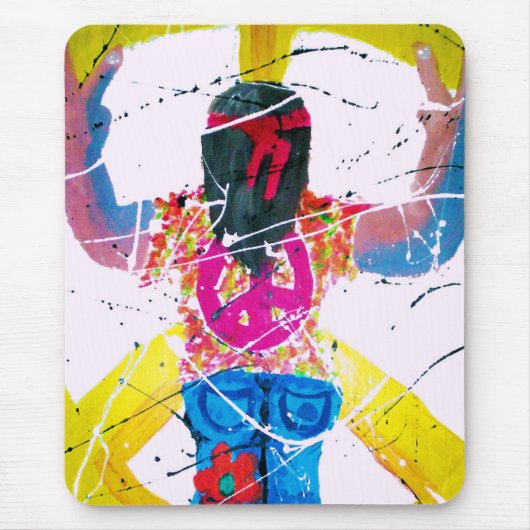 Groovy Hippie Peace Sign Muismat (Voorkant)